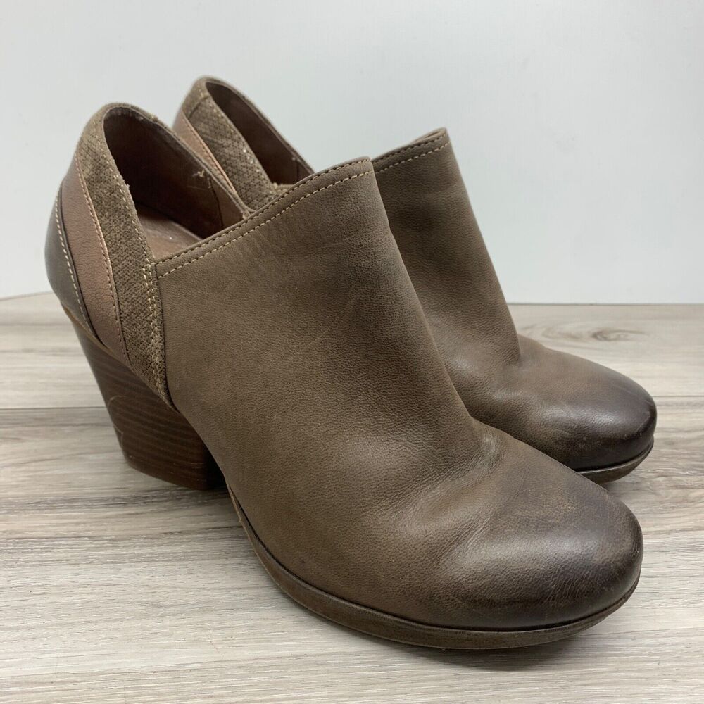 Dansko Marcia Ankle Bootie Womens EU 38 US 7.5 8 Burnished Brown Leather Boots